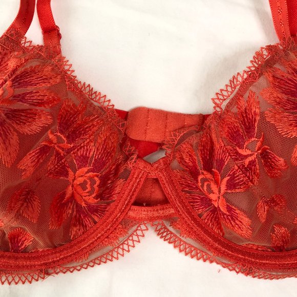 NWT Free People Daniella Red Floral Underwire Bra - Picture 7 of 14